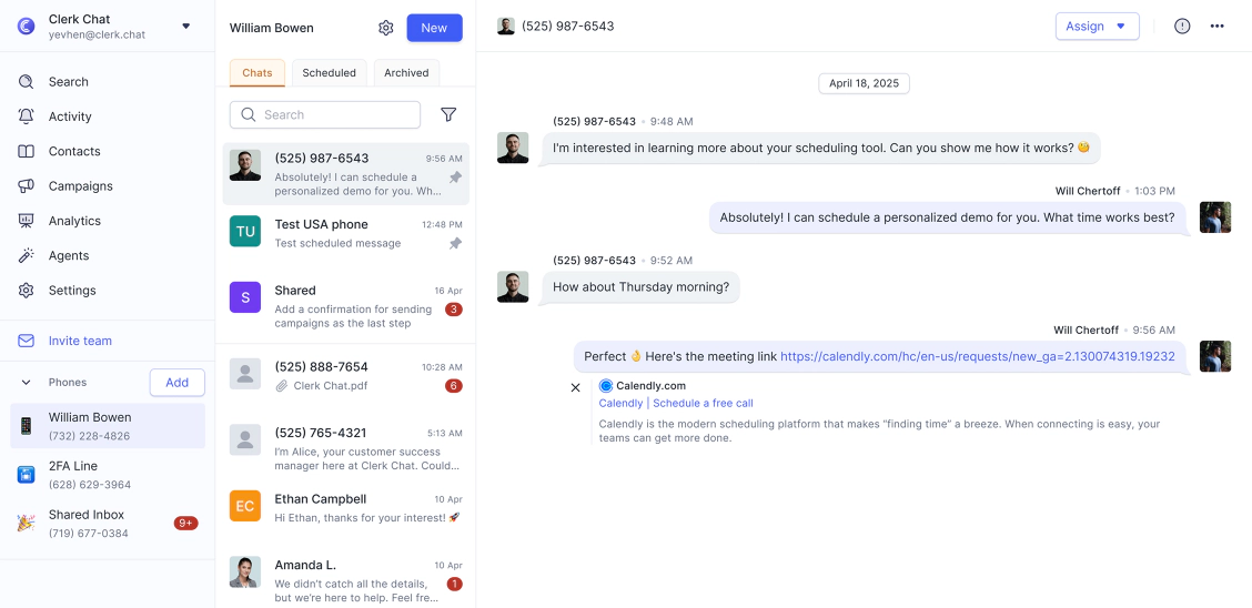 Conversations connected to your existing business phone solution
